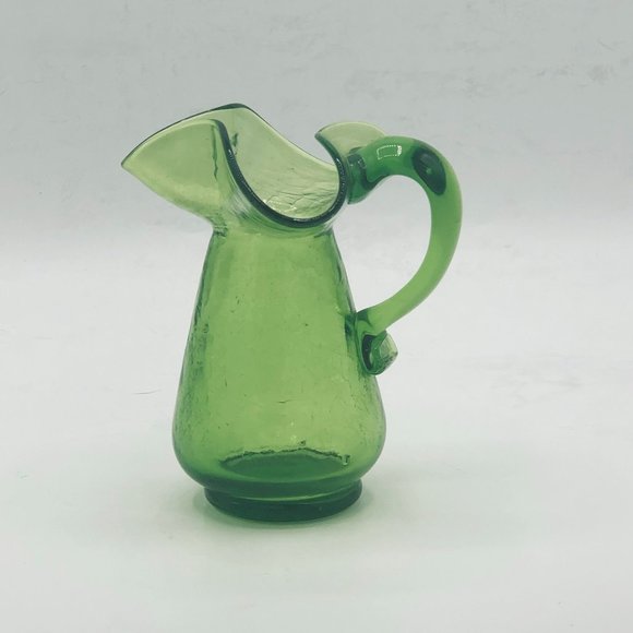 Other - Small Green Art Glass Pitcher